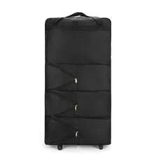 Suitcase Travel Bag With 3 Expandable Layers And Large Capacity On Wheels|Portable For Study Abroad|Foldable Practical Luggage - Black - View 5