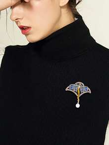 Broche de estilo vintage con cristales y diseño de alas de abanico - Elegante broche de hada para abrigos, trajes, chaquetas - Accesorio para Navidad/Acción de Gracias/Halloween, incrustación retro para blusas y chaquetas