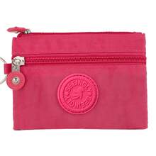 Unisex Coin Purse/Document Wallet With Zipper And Keychain, Purple/Pink/Rose Pink, Fashion Coin Pouch - Multicolor - View 13