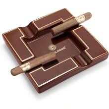 Cigar Ashtray Ceramics Cigar Holders For Cigars Large 4 Rest Slots Rest For Household Or Outdoors Use Brown - Brown - View 1