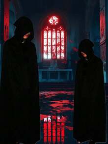 Dark Halloween Cosplay Cloak: Multi-Scene Dressing (Cold/Cos/Daily), Cyber Sense Chinese Mix And Match, Autumn And Winter COS Must-Have, A Treasure Black Cloak Suitable For All Flower Clothes - Multicolor - View 9