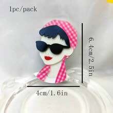 Spilla in acrilico alla moda e carina per le donne - combina stile e adorabilità, adatta per cappelli, borse, sciarpe, accessorio dolce - A - Visualizzare 10
