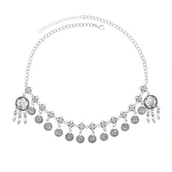 1pc Vintage Silver Coin Tassel Headchain, Simple Metal Hair Accessory Suitable For Women's Daily Wear