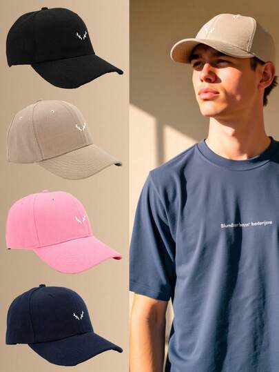 1pc Minimalist Printed Decorative Cap Baseball Sun Hat, Suitable For Daily Use, Outdoor Travel, Hiking, Beach, Vacation