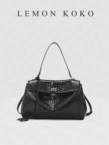 LEMON KOKO 奢华女士手袋、品牌包、女士手袋、女士钱包、女士钱包、大容量鳄鱼纹手提包，适合女性工作、通勤、上课、度假和户外活动。