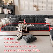 1 Vỏ bọc đệm ghế sofa bằng nhung mềm Jacquard dày ấm áp chống trượt, kiểu dáng mềm mại, thân thiện với làn da, chống thú cưng, vải bọc ghế sofa co giãn, chống trầy xước mùa thu/đông, phù hợp cho ghế sofa kết hợp hình chữ L và ghế sofa 1/2/3/4 chỗ ngồi (Bán riêng lẻ) - Màu xám đen - Xem 16