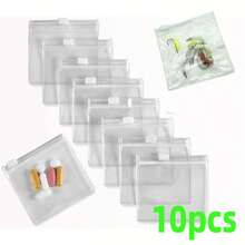 5/10pcs Transparent PVC Jewelry Organizer Bags, Jewelry, Accessories, Collectibles Storage Pouches - Clear - View 9