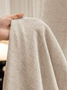 1件亚麻薄纱窗帘 - 日式亚麻风格，杆袋式设计，适用于客厅和卧室 - 透明透光窗帘，客厅窗帘 - 彩色 - 查看 6