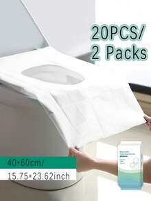 1/10/20pcs Disposable Toilet Seat Cover Pad, 10pcs/Pack, Individually Packaged Paper Material Portable Sanitary & Waterproof Toilet Mat With Extended Coverage, Suitable For Hotels, Public Places, Travel, Leisure Clubs, And Home Use Bathroom Decoration Fall Decoration