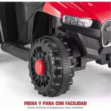 Coche infantil de 4 ruedas con asientos cómodos, todoterreno, ideal como regalo de cumpleaños (rojo). - Rojo - Ver 3