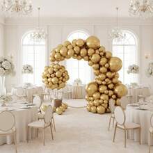 117 (1 Set) Gold Party Decoration Balloons Of Different Sizes, Balloon Wreath Arch Set, Unique Exploding Star Shaped Balloons, DIY Balloon Tree, Balloon Arch, Birthday, Wedding, Valentine's Day, Party Decoration, Festival, Wedding Balloon Bouquet, Balloon Set - Multicolor - View 7