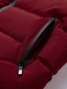 Women's Puffer Vest Sleeveless Jacket Zip Up, Casual Layered Outerwear For Autumn/Winter - Burgundy - View 8