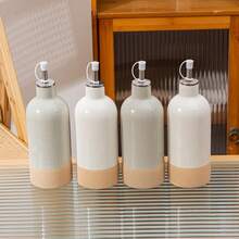 1/2 件陶瓷橄榄油分配瓶，430 毫升/15.2 盎司现代简约风格橄榄油和醋分配瓶，带不锈钢倒油器，适用于储存醋、酱油、咖啡糖浆、液体、乔迁和节日礼物 - 彩色 - 查看 11