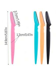 12 Stücke Augenbrauen-Rasierer, Gesichtsrasierer, Haarentfernungswerkzeuge, Pfirsich-Haarentferner, (Gelb, Schwarz, Pink, Blau) Bonbonfarben, modisch, einfach zu benutzen, glatte Haut, für alle Anlässe geeignet, Geschenke für Frauen, Beauty-Essentials, Make-up-Werkzeuge, Weihnachten, Valentinstag, Neujahrsgeschenke, machen Make-up noch exquisiter