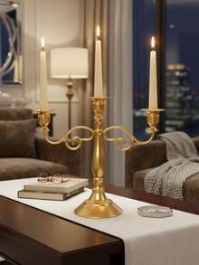 1PC European Vintage Iron Candlestick Candlelight Dinner Shooting Props Candlelight Dinner Wedding Table Decoration Decoration Halloween, Spooky, Autumn, Festival, Holiday , Winter, Holiday, Festival,Room Decor,Gifts