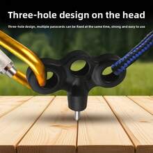 Heavy-Duty Three-Hole Deck Threaded Pegs - Windproof Camping Tent Pegs With Threaded Shaft, Excellent Choice For Backpacking And Survival Trips, Suitable For Tents, Awnings, Shelters - Suitable For Outdoor, Construction, DIY Projects - Camping Accessories, Outdoor Fixing, Manual Fastening Design, Durable Plastic, Sturdy Construction, - Multicolor - View 12