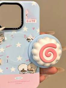 1pc Cute Fish-Shaped Magnetic Air Cushion Phone Stand, Slouchy Desk Telescopic Detachable Holder Compatible With IPhone, Android Phone, Gift For Birthday, Family, Friends Gifts Birthday Push-Pull Phone Grip Phone Holder - Nhiều màu - Xem 4