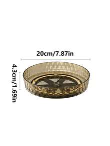 1个厨房多功能旋转收纳架，用于存放香料和调味料，透明色，香料瓶收纳架，旋转托盘