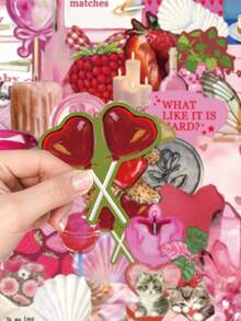 50pcs Pink Girlhood Sticker Cartoon Graffiti Decals For Laptop Computer Luggage Stationery Notebook Phone Sticker Scrapbook Supplies Scrapbook Stickers