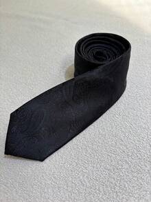 Ties For Grooms And Groomsmen At Weddings, Conferences And Other Events. Colorful Slim (5.5cm) - 黑色 - 查看 2