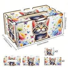 1 Caja de pañuelos de madera artesanal, organizador de almacenamiento reutilizable, perfecto para la decoración del hogar y la oficina, regalo festivo ideal para todas las ocasiones, se puede usar para la organización y el almacenamiento de la oficina, decoración hecha a mano, madera duradera, regalo hecho a mano, caja hecha a mano, decoración navideña.