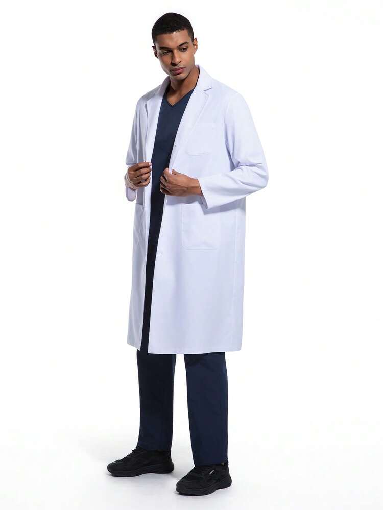 Cimmuovere Professional Lab Coat For Men Women Long Sleeve, White, Unisex Men's Uniform Medical Uniform - White - View 7