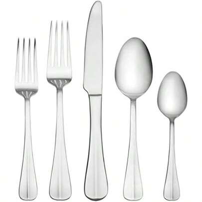 International Silver Simplicity 53-Piece Stainless Steel Flatware Set With Serving Utensil Set Perfect For Elegant Dining Service For 8 Durable And Stylish Tableware Set For Home And Formal Events