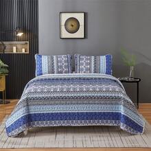 3 Pieces Boho Quilt Set Queen King Size, Blue Bohemian Quilt Sets, Lightweight Summer Bedspread Coverlet Bedding Set For All Season,Home Decor Bedroom Decor Mothers Day Gift Wedding Decorations - 藍色 - 查看 11