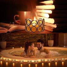 水晶吊灯烛台 - 婚礼宴会餐桌装饰 - 乔迁礼物 - 婚礼餐桌中央装饰烛台 - 斋月装饰烛台 - 节日派对装饰品，斋月装饰展示品（不含蜡烛） - 彩色 - 查看 10