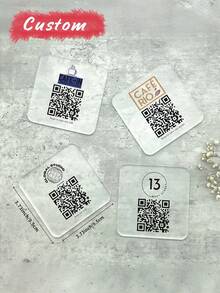 Personalised Wifi QR Code Acrylic Coaster | Your Own QR Code & Logo Printed Acrylic Coaster, Wedding Logo, | Wedding Page Photos | Scanable Office Wifi, Company, Event, Family, Vacation, Keepsake, Promotional Coasters, Client| Coffee, Wine, Tea | Company, Menu, Appointment, Payment Point QR Code - Multicolor - View 8