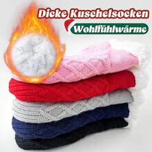 Kuschelsocken Damen Herren, Dicke Flauschige Socken mit Greifern, Weiche Warme Winter Hüttensocken Haussocken Stoppersocken, Frauen Geschenk Geburtstag, EU 36-44, 1 Paar