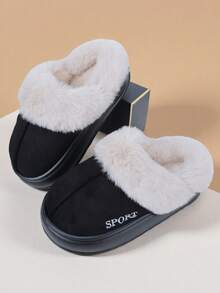 Neue Damen Winter Plüsch Pantoffeln mit dicker Sohle, warme, bequeme und leichte rutschfeste Winter Stiefel, Paar-Stil, geeignet für Innen-/Außenaktivitäten im Winter