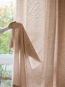 1 buah Tirai Tipis Linen - Gaya Linen Jepang, Desain Kantong Batang, Cocok Untuk Ruang Tamu Dan Kamar Tidur - Tirai Transparan Dan Penyaring Cahaya, Tirai Ruang Tamu - MultiWarna - View 5