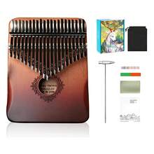 Kalimba Piano De Pulgar 21 Teclas Xilófono Marró - Madera sólida portátil con bolso de transporte e instrucciones para amigos y familia - Óxido marrón - Ver 1