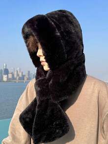 1 pieza Gorro con orejeras para hombre de otoño/invierno, de moda y versátil, a prueba de viento, con aislamiento térmico, cálido, suave y cómodo, adecuado para clima frío, Navidad, Año Nuevo, actividades al aire libre, ciclismo - Multicolor - Ver 3