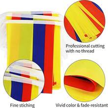 Colombian Flag (Hand Waved Flag), Small Mini Colombian Flag, National Decoration For Schools, Conference Rooms, Parties, Sporting Events, Patriotic Festivals, Bars, Grand Openings And More! - Multicolor - View 4