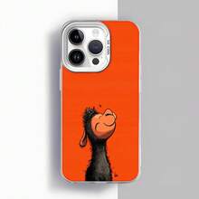 Cubierta de teléfono con diseño de llama divertida naranja para iPhone 14 Pro Max funda protectora con estampado de animal gracioso ideal para uso diario y regalos creativos Aplicable a teléfonos Apple y Galaxy. - Blanco - Ver 2