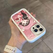 Funda de Teléfono Compatible con Apple 16 Plus,  14, 15 Pro Max, 13, 12, a Prueba de Golpes, Cobertura Completa, Mate, Chica Oso Abrazando - Burdeos - Ver 4