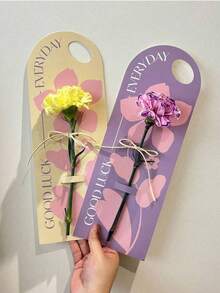 5pcs Single Flower Bouquet Packaging Box, Handheld Flower Card Vase Box, Handheld Flower Bag, Suitable For Single Rose, Valentine's Day Gift Bag - Multicolor - View 8