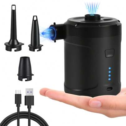 Electric Air Pump For Inflatables 5200mAh Air Mattress Pump Rechargeable Portable Mini Inflator/Deflator Pumps For Outdoor Camping, Inflatable Cushions, Air Mattress Beds, Swimming Ring Pool Toys