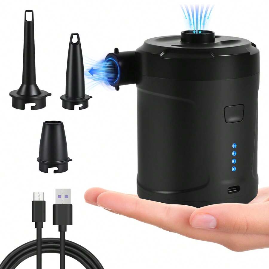 Electric Air Pump For Inflatables 5200mAh Air Mattress Pump Rechargeable Portable Mini Inflator/Deflator Pumps For Outdoor Camping, Inflatable Cushions, Air Mattress Beds, Swimming Ring Pool Toys