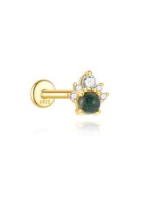 1 Stück Moos Achat 925 Sterling Silber Ohrringe für Frauen, Ohrstecker, Tropfen Ohrringe, klassischer Flachkopf Piercing, perfekt für den täglichen Gebrauch, geeignet für Jahrestag, Edel-Schmuck - Gold - Übersicht 23
