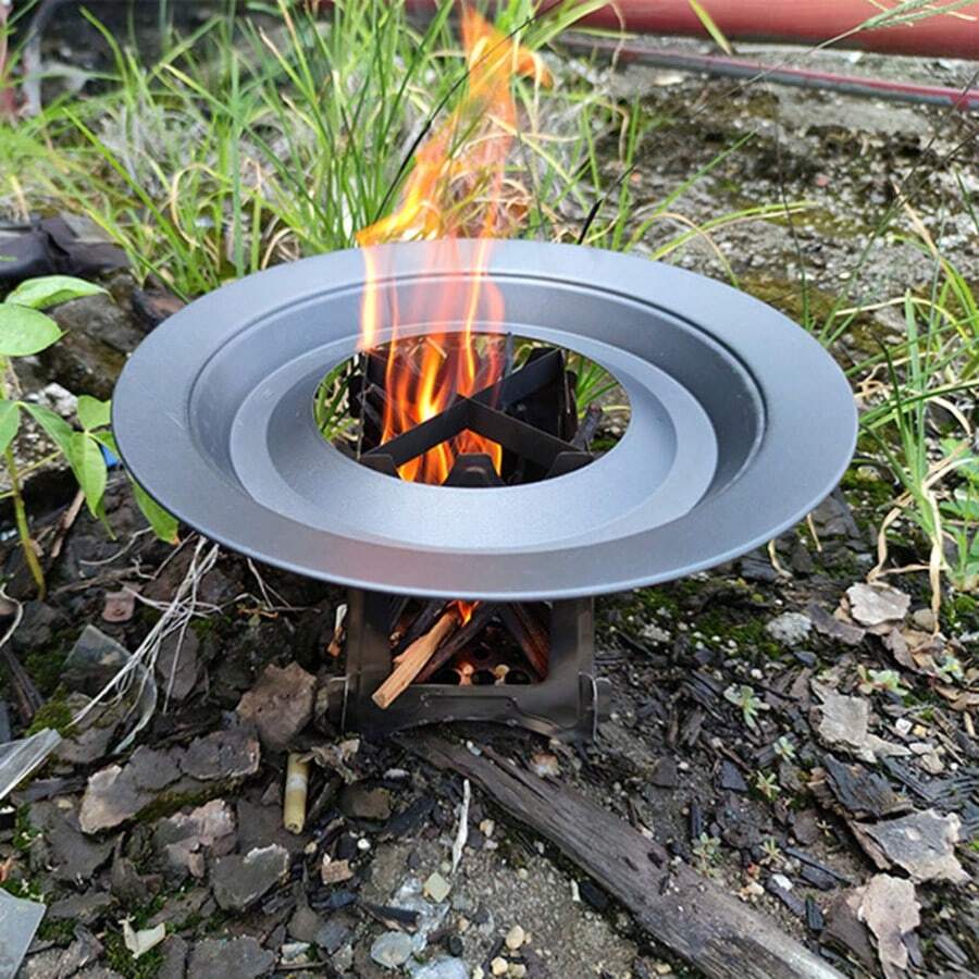 201 Stainless Steel Portable Outdoor Stove, Comes With Storage Bag, Foldable And Easy To Disassemble, Suitable For Outdoor Camping And Cooking, Can Burn Wood, Twigs, Grass And Alcohol - Multicolor - View 1