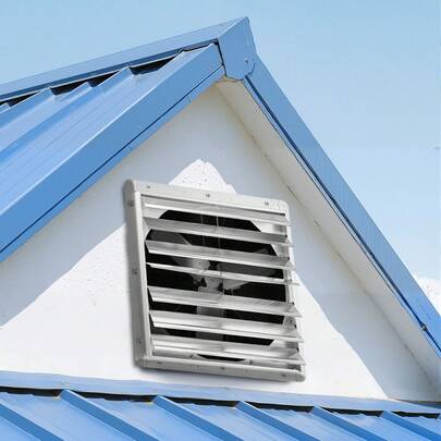 30 Inch Shutter Exhaust Fan, Wall Mounted Attic Vent Fan With 6900 CFM Airflow, AC Motor, Heavy-Duty Steel Construction, Low Noise For Shed, Garage, Greenhouse Ventilation Cooling, Silver