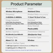HITOZON Professional Wireless Lavalier Microphone: Plug & Play, LED Display, Portable Charging Case - For Smartphones, Computers, Cameras - Ideal For Content Creation, Live Streaming, Podcasting - One Size - View 5