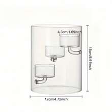 Candelabro de vidrio cilíndrico estilo europeo, lámpara de aceite, portavelas a prueba de viento, decoración del hogar creativa, regalo para cena a la luz de las velas, adecuado para fiestas y decoración de ambientes - Multicolor - Ver 10