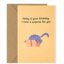 بطاقة عيد ميلاد مضحكة بشكل قطة، بطاقة عيد ميلاد منبثقة، بطاقة تهنئة لوالديك وأصدقائك وأجدادك وإخوتك، أعياد الميلاد والكريسماس وعيد الأم وعيد الأب وعيد المعلم