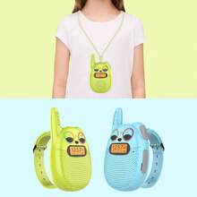 Walkie Talkie para nios, reloj recargable Walkie Talkie de largo alcance, correas de mueca con cordn, juguetes perfectos al aire ltima intervensin para nios de ms de 3 aos para acampar - Q136_Rosa+Amarillo+Azul - Ver 5