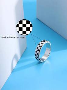 2pcs Stainless Steel Rotatable Rings, Relieve Stress, Suitable For Daily Wear (Gala, Birthday, Party), Gift - Multicolor - View 5