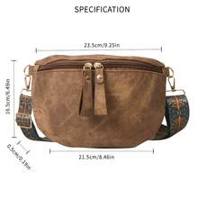 Bolso bandolera vintage para mujer con correa bordada ajustable, moderno bolso de hombro, práctico bolso de viaje diario. - Negro - Ver 7
